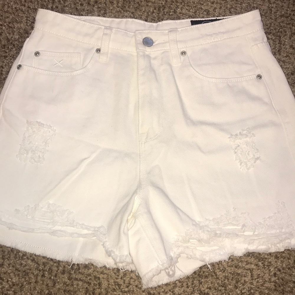 Size 36 RES denim white cut off distressed shorts
